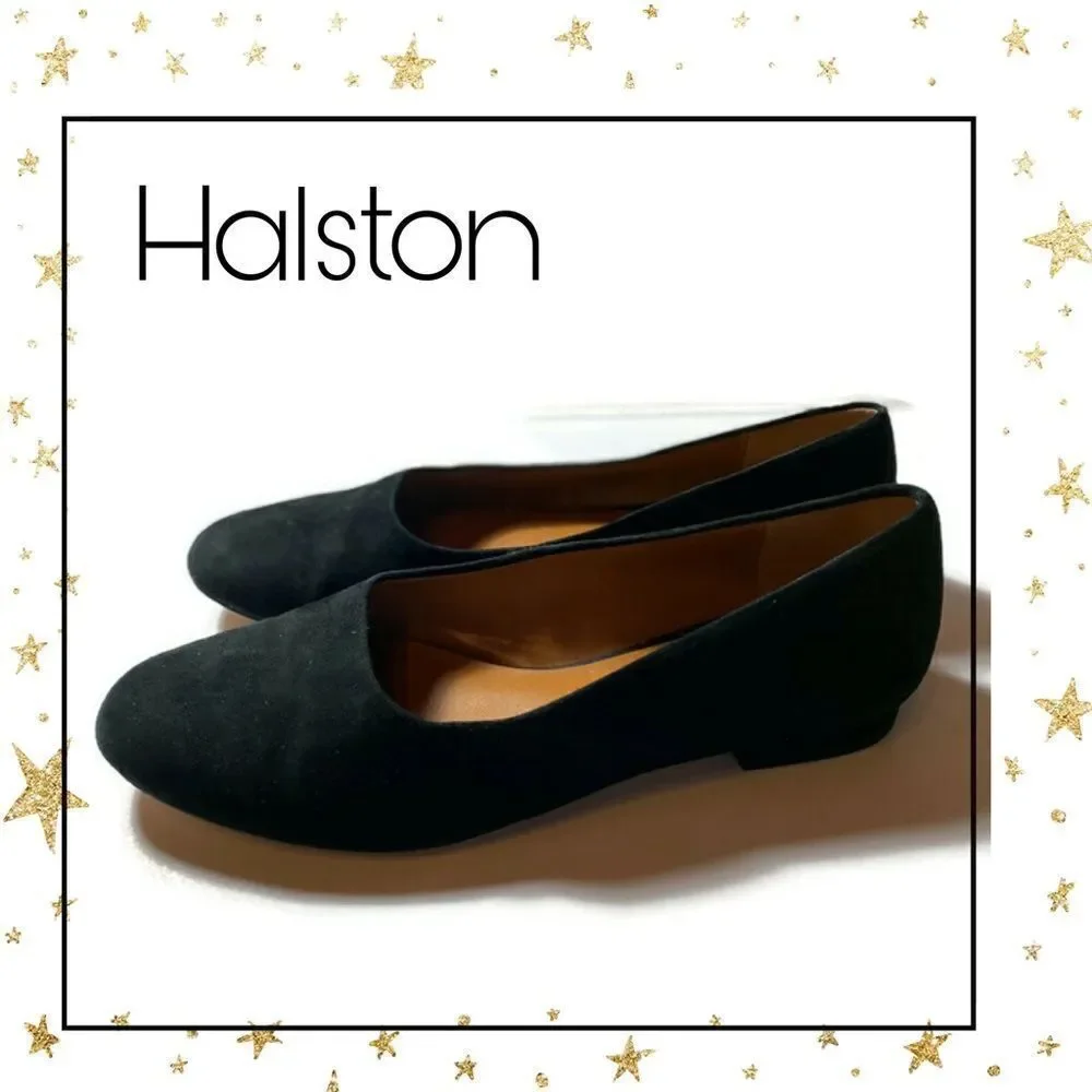 H by Halston Women's Linda Black Suede Flats 6